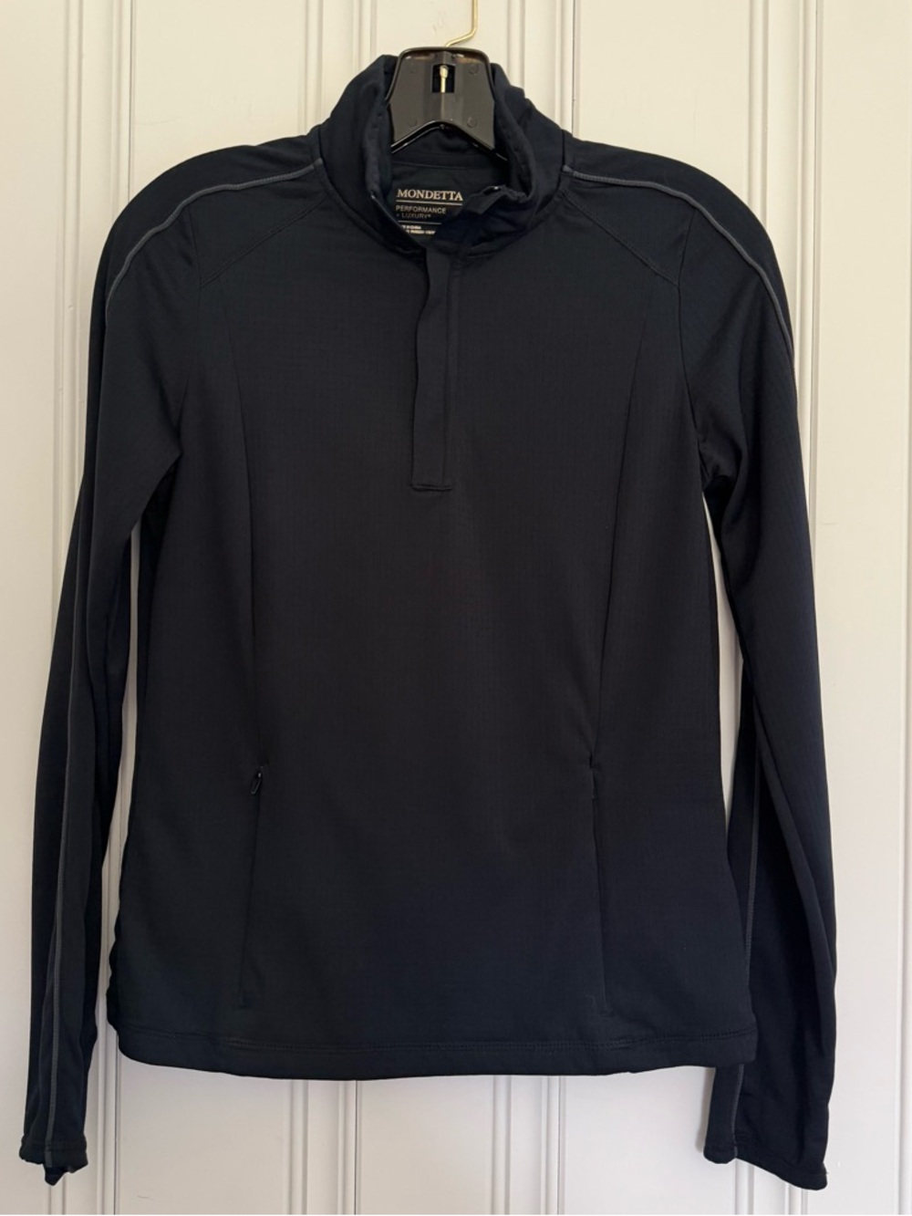 Mondetta Black Performance + Luxury Quarter-Zip Pullover